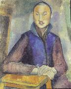 Anita Ree Young Chinese man oil painting on canvas